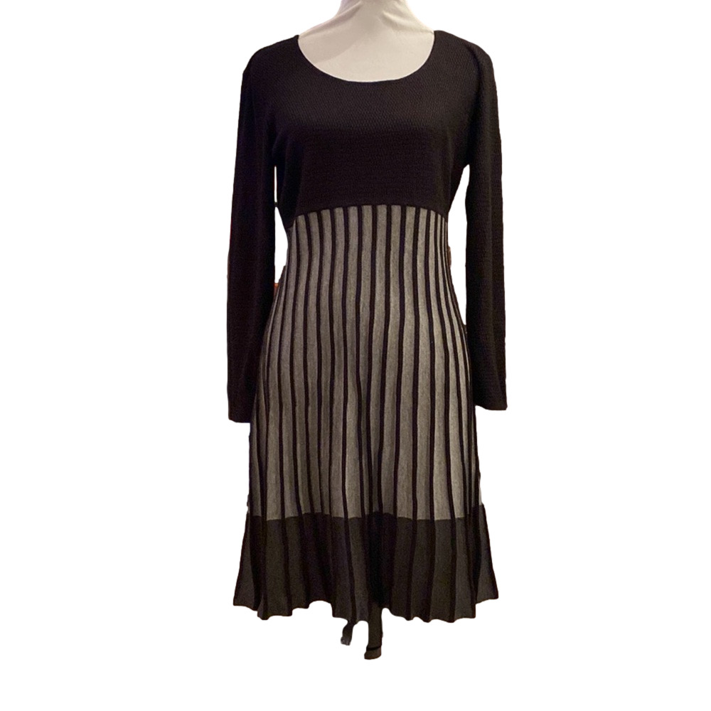 Marc New York fit and flare pleated skirt sweater dress
